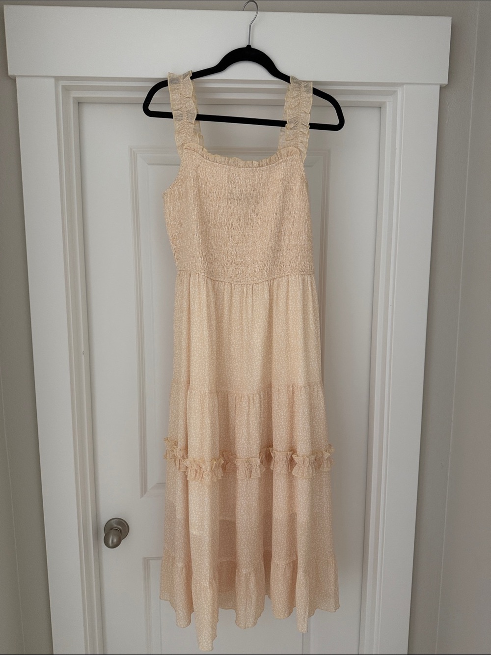 Light Yellow Ruffle Strap Maxi Dress